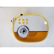 CR1+ Portable FM Radio Wireless Bluetooth Hands-Free Call Clock Alarm Colorful LED Lighting Yellow