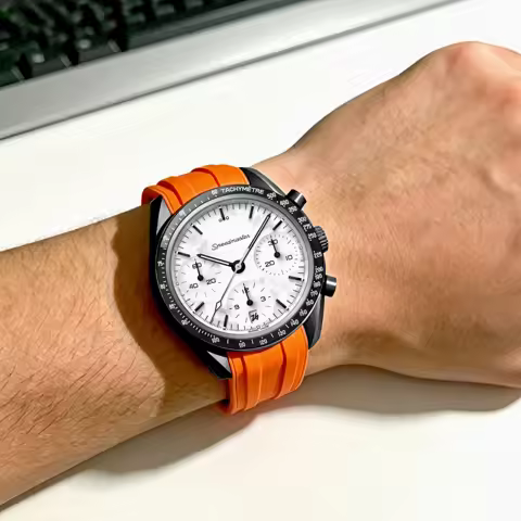 Original Design 20mm Fit For Omega Seamaster 300 Rubber Strap FDA-Approved Fluoroelastomer Multi-Col