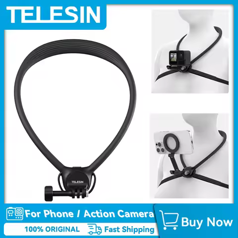 TELESIN Phone Action Camera 2 in 1 Neck Hold Mount for GoPro Insta360 Ace Pro DJI OSMO Action 6