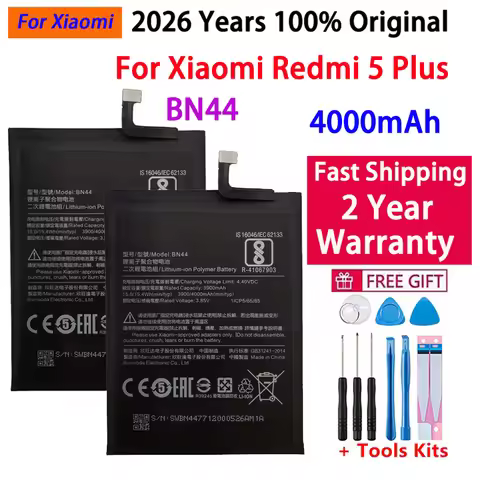 2026 Years High Quality For Xiao mi Original Battery BN44 For Xiaomi Redmi 5 Plus 5Plus 4000mAh Mobi
