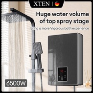 XTEN Electric Water Heater LCD Touch Screen Instant Water Heater Shower Quick Direct Heating 6500W