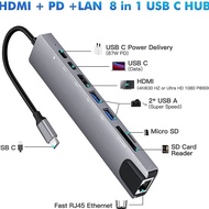 Usb TypeC in 1 Adapter Connector MacBook Universal HDMI Eth SDTF 4K