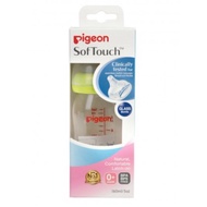 Pigeon SofTouch Wide-Neck Nursing Bottle (Glass) 160ml+240ml + FREE Baby Bottles &amp; Accessories Cleanser 50mlx2