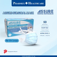ASSURE Surgical Face Mask 3-Ply Tie On 50'S/Box