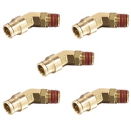 45° Swivel Elbow Push-to-Connect Fittings,  Brass C36000 Male Elbow Connectors for Nylon Tubing in P