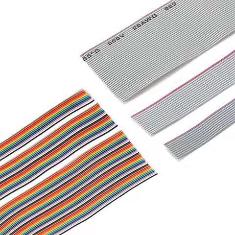 1/3/5Meter 8/10/14/16/18/20/26/34/40P Pitch 1.27mm Grey Color Flat Ribbon Cable Rainbow DuPont Wire 