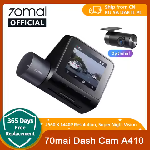 New 70mai Dash Cam A410 1440P 2.5K Image F1.55 Dual-Channel Supported GPS Night Vision 24H Parking U
