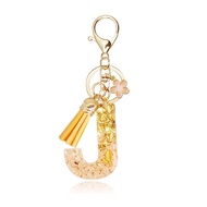 OKAICEN Orange Letter A-Z Initial Keychain Alphabet Keychain for Women Girls,Orange Tassel Key Ring 