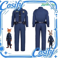 Nick Wilde and Judy Hopps Cosplay Costume Zootopia Police Uniform with Badge Halloween Costume