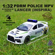 POLIS INSPIRA: 1:32 Mitsubishi Lancer Inspira PDRM Polis Diraja Malaysia Police Car Model Diecast Toy Car Replica