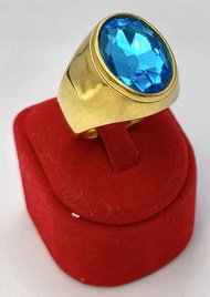 แหวนทอง 18K พลอยบลูโทแพชสีฟ้า เป็นสรแห่งความจริง ความซื่อสัตย์ ความจริงใจ