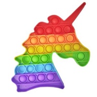 日本暢銷 - Pop It Fidget 擠壓式體感桌上訓練集中力遊戲 - 彩虹獨角獸 按壓 解壓玩具擠壓式體感桌上訓練集中力 老人手指訓練 復康用品