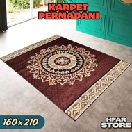 Karpet Permadani Tebal Sekelas Moderno 160x210 Coklat, Maron, Hitam, Hijau (SKU BG)