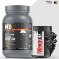 MuscleBlaze Biozorb Whey Protein with Creatine Monohydrate, Chocolate Fudge, 2lbs With Pre Workout W