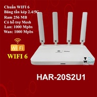 WiFi Router wifi HAR-20S2U1, wifi 6, with mesh,ax1800, rom padavan Vietnamese,asus, 4 antennas, stro