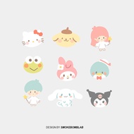 sticker cute kuromi sticker Smokebomblab Childlike Cute Sanrio Gemini Big-Eared Dog Kuromi Melody Ta