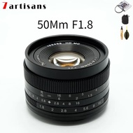 yuan6 7Artisans Lente 50Mm F1.8 Large Aperture Mf Mirrorless Camera Lenses Fit for Canon Eos-M M50 M100/sony E /fuji Fx/m4/3 Mount DSLRs Lenses