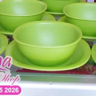 HIJAU TUPPERWARE SWEET BLOSSOM RETAIL 1 SET GREEN FRUIT ICE BOWL 1 SERVING BOWL 1 DESSERT DISH