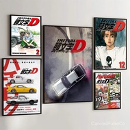 1PC Initial D Poster Movie Dekorasi Kantor Home Decoration Posters Retro Kraft Paper Sticker DIY Roo