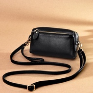 Genuine leather women's crossbody sling bag small square bag handphone bag