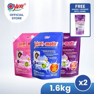 [Twin Pack] Yuri-matic® Laundry Liquid Refill 1.6kg x2 | Gift: Aganol Floor Cleaner 600ml