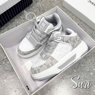MLB Chunky Liner Mid Classic Monogram New york Yankess Gray Shoes - Personality Gray MLB Ny Shoes