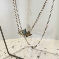 綠碧璽蝴蝶純銀項鍊。手工製作。品牌獨件作品