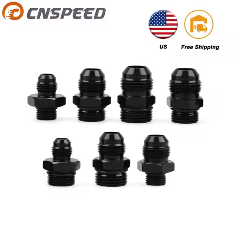 Male Adapter AN6 6AN Fitting Black ORB-6 /-10 /-10 O-ring Boss to AN8 8AN AN1010/ 6061-T6 aluminum F