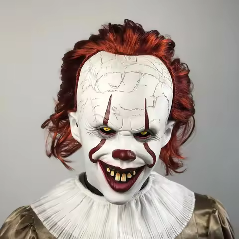 Horror Pennywise Joker Scary Mask Cosplay Stephen King Chapter Two Clown Latex Masks Helmet Hallowee