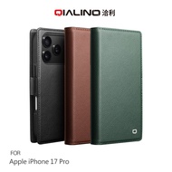 QIALINO Apple iPhone 17 Pro, 17 Pro Max Lychee Pattern Leather Case (2 In 1) Cowhide Can Stand iPhon