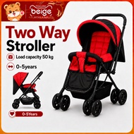 Stroller Baby Foldable Iron Oxford Reversible Reclining 60kg Newborn Travel Large-wheeled stroller