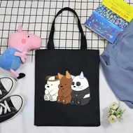 Fashion Tote Bag Cartoon Anime We Bare Bears Bag Student Canvas Bag Boys Girls Shoulder Bag Gift