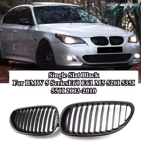 E60 E61 Glossy Black Front Grille For BMW 5 Series E60 E61 M5 2003-2009 Year Sedan Car Front Kidney 