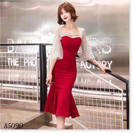 Umi fishtail dress with mesh is extremely luxurious, beautifully flattering for women LANO STORE FAS