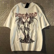 Korean Style Ready Stock Comfortable Printed Cotton Loose Casual Top  Round Neck Basic Style Half-Sl