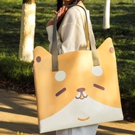 Shiba Inu University Multifunctional Picnic Mat Canvas Bag Grass Waterproof Beach Supplies Camping E