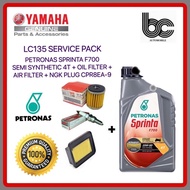 YAMAHA LC135 SERVICE PACK / PETRONAS SPRINTA F700 4T SEMI SYNTHETIC 15W-50 + OIL FILTER + AIR FILTER
