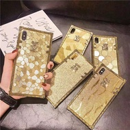 Casing OPPO Reno 12 12F 11 11F 10 9 8 7 6 5 Pro 8T 8Z 7Z 6Z 5Z Luxury Fashion Gold Square Mobile Pho