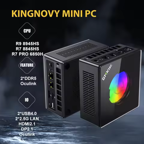 GMKtec Gaming Mini PC K11 AMD Ryzen 9 8945HS 8845HS 6850H 32GB DDR5 RAM 1TB SSD, Desktop Computer Du