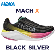 รองเท้าวิ่ง Hoka Men’s Mach X Black Silver New Model 2023 Size40-45 รองเท้าผ้าใบ รองเท้าผ้าใบผู้ชาย 