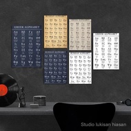 Greek alphabet, Russian alphabet print chart poster, Cyrillic language font, Greek font, student edu