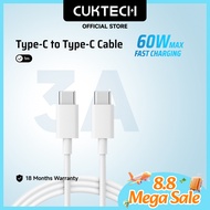 CUKTECH 60W 3A Type-C to Type-C Fast Charging Cable for iP16/15 Macbook Xiaomi Samsung Realme Oppo V
