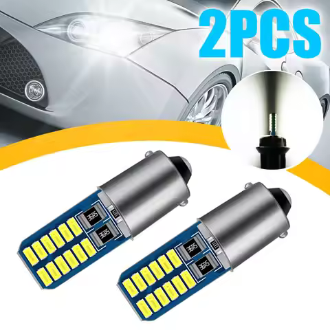 2pcs White LED H6W T4W Car Light Bulb T2W T3W H5W Car Reverse Lights Parking License Plate Light Aut