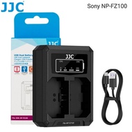JJC NP-FZ100 Battery Dual USB Charger Replace BC-QZ1 for Camera Sony a7 V a7R V a7 IV ZVE10 II a7S I