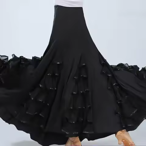 360Degree Lady Spanish Dress Big Swing Classic Gypsy Waltz Dance Practice Stage Clothing Performance