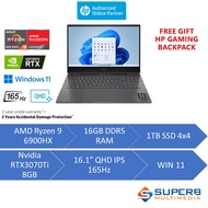 HP OMEN 16-N0035AX Gaming Laptop (AMD Ryzen9 6900HX, 16GB ddr5, 1TB SSD, Nvidia RTX3070Ti 8GB, 16.1 QHD 165Hz, Win11) (T&amp;G/Grab E-Wallet Rm100)