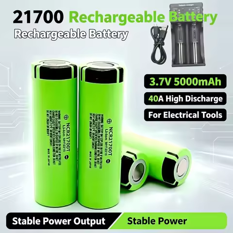 5000mAh 21700 Battery Rechargeable Battery 3.7V 40A Power Li-ion High Discharge Batteries for Electr