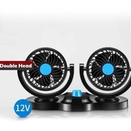 5V Blue Mini Car Fan Double Headed Fan Blue Car AC/