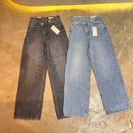 BERSHKA HIGH-WAISTED WIDELEG CROSSOVER JEANS