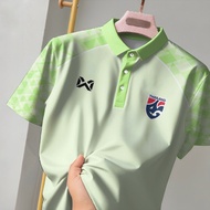 2568 EGO SPORTเสื้อโปรโล ชาย ชายเสื้อโปโลแขนสั้นคุณภาพสูงแห้งเร็วธงชาติไทยผูกย้อมเสื้อโปโลผู้ชาย เสื